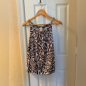 Michael Kors Brown and White Zebra Print Shirt
